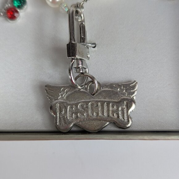 Things Remembered Pearl Dog Collar Necklace Rescued Rhinestones Bling Adjustable - Picture 2 of 5